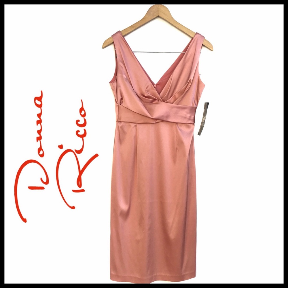 Donna Ricco Dusty Rose Stain Cocktail Dress